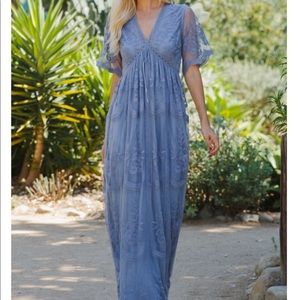 PinkBlush Blue Maternity Dress size L